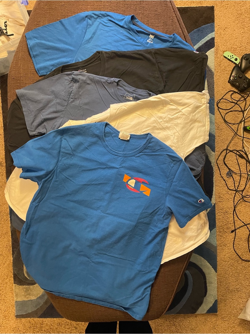 Mens Champion, North Face, HH Short Sleeve Tee Pack — Blue, Black, White, Gray